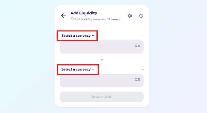 「Select a currency」→「BUSD」と「BNB」を選択します。